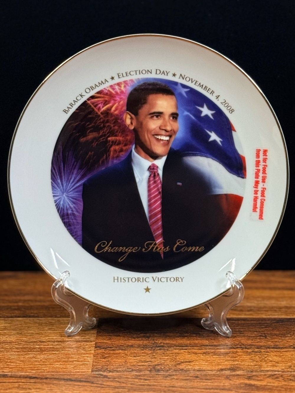 THE AMERICAN HISTORIC SOCIETY Collectable Plate President Obama